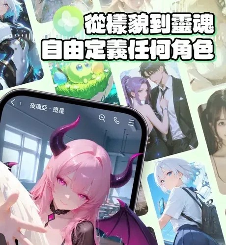 flai官方竖屏内容画面:恶魔角色夜璃亚立绘展示